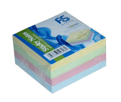 BLOK POST IT KOCKA 75X75 400L 4 BOJE PASTELNA AS2421 AS OFFICE